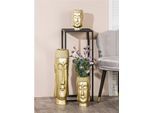Bodenvase CASABLANCA BY GILDE "Bodenvase "Buddha" H.58cm", gold (goldfarben), B:17cm H:58cm T:17cm, Keramik, Vasen, Bodenvase, Große Standvase, 58 cm, goldfarben