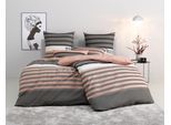 Bettwäsche OTTO HOME "Majoran", apricot, B/L: 135cm x 200cm, 1 Stk., 1 Stk., Satin, B/L: 40cm x 80cm, 2, Satin, Obermaterial: 100% Baumwolle, Bettwäsche, Bettwäsche, gestreifte Bettwäsche in 4 Qualitäten, Marke H.I.S by OTTO home