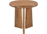Beistelltisch SIT "Haag rund aus Akazie mit dynamischer Form & Naturholzoptik", beige (natur, natur, natur), B:60cm H:60cm T:60cm, Akazie massiv, Tische, Beistelltisch, 4 cm starke Akazienplatte mit runder Form & abgerundeten Kanten