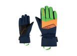 Skihandschuhe ZIENER "LAVIVI-Z AQUASHIELD JUNIOR", Damen, Gr. 4, grün (schwarz navy.pale grün), Kunstfaser, Handschuhe Skihandschuhe, warm, wasserdicht, winddicht, atmungsaktiv