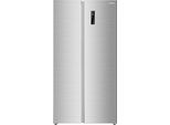 AMICA Side-by-Side "SBSN 397 180 E", Energieeffizienz: C, silber (edelstahl), B:91cm H:179cm T:63cm, Kühlschränke, 535 Liter Nutzinhalt - viel Platz für frische und gefrorene Vorräte, Side-by-Side