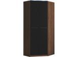 Eckkleiderschrank PRIESS "Barcelona Kleiderschrank Ecklösung Raumwunder", braun (eichefarben artisan, schwarz), B:78cm H:193cm T:78cm, Holzwerkstoff, Schränke, Eckkleiderschrank, in 2 Tiefen Schrank Eckschrank Garderobe
