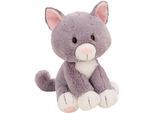 Kuscheltier NICI "Homies GREEN, Katze grau 25 cm sitzend", grau, Plüschfiguren, KinderB:17cm H:25cm L:25cm, Kuscheltier, B:17cm H:25cm L:25cm