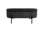 Mid.you , Schwarz , Metall, Textil , 95x42x37.5 cm , Stoffauswahl, Truhe im Sitz ,