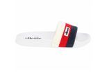 Ellesse Heren-slippers met open teen van badstof en drie strepen (Wit, Rood)