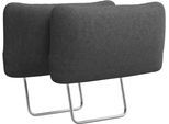 Sofa-Kopfstütze OTTO HOME "Rochelle", grau (dunkelgrau), B:50cm H:25cm T:12cm, 95% Polyester 5% Polyamid, Kopfstützen, 2 Stück im Set