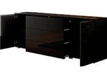 Sideboard OTTO HOME "PARIS", schwarz (graphite schwarz matt, schwarz hochglanz), B:150cm H:68cm T:39cm, Sideboards, Sideboard, Moderne 150cm breite grifflose Kommode, vielseitig einsetzbar