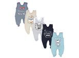 Strampler TUPTAM "Strampler Baby Strampler mit Aufdruck Spruch 5er Pack", Mädchen, Gr. 80, N-Gr, blau (junge), Obermaterial: 100% Baumwolle CO., Overalls