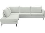 Ecksofa OTTO HOME "Rekvik L-Form", grau (hellgrau), B:258cm H:79cm, Sofas, Ecksofa, mit Wellenunterfederung, mit Massivholzfüßen