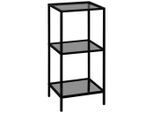 Carryhome Regal , Grau, Schwarz , Metall, Glas , 3 Fächer , 37x82.5x33 cm , stehend , Wohnzimmer, Regal, Bücherregale