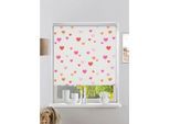 Rollo OTTO HOME "HEART" Gr. 3, orange (orange, pink), B:60cm H:150cm, Polyester, Rollos, Fixmaß, Rollo, Herzen, einseitig bedruckt, Kinderrollo, NEUHEIT