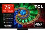 TCL Mini-LED-Fernseher "75RM7LX1", Energieeffizienz: E, schwarz, 75 ″, Fernseher, Apple Airplay 2, 2.000 nits HDR, 100 % BT.2020, ONKYO 2.1, Mini-LED-Fernseher