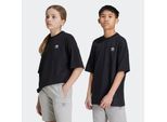 T-Shirt ADIDAS ORIGINALS "TEE", Mädchen, Gr. 128, schwarz, Obermaterial: 100% Baumwolle, Rundhals, Shirts T-Shirt, lockere Passform, für Kinder, mit aufgesticktem Trefoil Logo