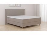 BRUNO Boxspringbett Premium 140x200cm in Glory Taupe | Matratzen-Härtegrad: Links H2 / Rechts H3 | mehrfach ausgezeichnet in Design & Qualität
