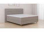 BRUNO Boxspringbett Premium 200x200cm in Glory Taupe | Matratzen-Härtegrad: Links H3 / Rechts H3 | mehrfach ausgezeichnet in Design & Qualität