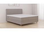 BRUNO Boxspringbett Premium 160x200cm in Glory Taupe | Matratzen-Härtegrad: Links H3 / Rechts H3 | mehrfach ausgezeichnet in Design & Qualität