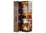 Flieks Vitrine, Braun, Holzwerkstoff, 70x160x38 cm, Wohnzimmer, Wohnwände, Vitrinenschränke