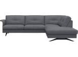 Ecksofa FLEXLUX "Glow bequem und komfortabel durch hochwertigen Sitzaufbau, L-Form", blau (navy blau), B:268cm H:81cm T:224cm, 62% Polyester/17%Baumwolle/14%Viscose/7%Leinen, Sofas, Ecksofa, Skandinavisches Design, In hochwertiger Verarbeitung