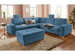 Sofa-Kopfstütze SIT & MORE "Santorini", blau (azur), B:50cm H:25cm T:10cm, Luxus-Microfaser ALTARA NUBUCK (100% Polyester);Luxus-Microfaser (90% Polyester, 10% Polyamid);Struktur (100% Polyester), Kopfstützen