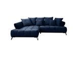 Mid.you , Dunkelblau , Textil , Füllung: Schaumstoffflocken,Schaumstoffflocken , Eckteil, L-Form , 262x184 cm , Stoffauswahl ,