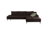 Mid.you , Dunkelbraun , Textil , Erle , massiv , Uni , seitenverkehrt montierbar, L-Form , 313x215 cm , Made in EU , Schlafen auf Sitzhöhe, Rücken echt ,