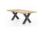 Mid.you , Naturfarben, Schwarz , Holz, Metall , Wildeiche , massiv , rechteckig , 100x75x240 cm ,