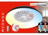 BRILONER LEUCHTEN LED Deckenleuchte "WINDORA Deckenventilator", matt, schwarz, 1, Ø 38cm H: 10,5cm, 1 Stk., Leuchten, 60 x 19 cm (DxH), Schlafzimmer, Wohnzimmer, Esszimmer, Flur, Küche, LED Deckenleuchte