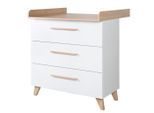 Roba Wickelkommode, Weiß, Honigeiche, Holz, Holzwerkstoff, Holz Optik, 3 Schubladen, Rechteckig, eckig, 89x98x76 cm, Babymöbel, Wickelkommoden & Zubehör, Wickelkommoden