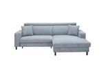 Xora Ecksofa, Grau, Metall, 2-Sitzer, Ottomane rechts, Eckteil, L-Form, 262x166 cm, Made in Europe, Wohnzimmer, Sofas & Couches, Wohnlandschaften, Ecksofas mit Schlaffunktion