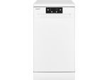 EXQUISIT Standgeschirrspüler "GSP9109-451D weiss", Energieeffizienz: D, weiß, B:44,8cm H:84,5cm T:59cm, Geschirrspüler, 9 Maßgedecke, 4 Programme, LED, Besteckkorb, Standgeschirrspüler