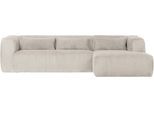 Ecksofa WOOOD "Bean Bezug Rechts mit hoher Sitzkomfort, H 73 x B 305 x T 96/175 cm", natur, B:305cm H:73cm T:175cm, Sofas, Ecksofa, Ripsstoff, Tragkraft 400 kg, Gute Verschleißfestigkeit, pfleigleicht