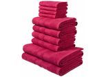 Handtuch Set OTTO HOME "Vanessa, 10-tlg Handtuch-Set, weich, in Standard- und Premium-Qualität", rot, 10 tlg., Standard (420g/m²), Walkfrottee, Walkfrottee, Obermaterial: 100% Baumwolle, Handtuch-Sets, Handtuch Set, 100% Baumwolle, Duschtücher, Handtücher, Gästetücher, mit Bordüre, Topseller