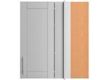 Eckhängeschrank OPTIFIT "Ahus", grau (hellgrau matt, wildeiche nachbildung), B:80cm H:89,6cm T:45cm, Schränke, Eckhängeschrank, Breite 80 x 45 cm