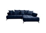 Mid.you , Dunkelblau , Textil , Füllung: Schaumstoffflocken,Schaumstoffflocken , Eckteil, L-Form , 262x184 cm , Stoffauswahl ,