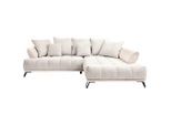 Mid.you , Beige , Textil , Füllung: Schaumstoffflocken,Schaumstoffflocken , Eckteil, L-Form , 262x184 cm , Stoffauswahl ,