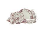 Creatable , Weiß, Bordeaux , Keramik , Blume , 500 ml,500 ml , stapelbar ,
