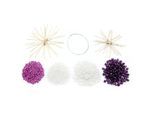 Drahtsterne-Set, lila-weiß, 10 Stück