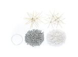 Drahtsterne-Set, weiß-silber, 10 Sterne