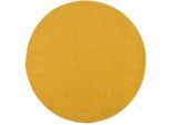 Novel Webteppich Uni, Gelb, Textil, Uni, rund, Oeko-Tex® Standard 100, pflegeleicht, Teppiche & Böden, Teppiche, Runde Teppiche