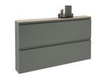 Voleo Schuhschrank, Grün, Eiche, Holzwerkstoff, 140.1x80x19 cm, Typenauswahl, hängend, Garderobe, Schuhaufbewahrung, Schuhschränke