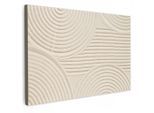 MuchoWow Leinwandbild, Beige, Textil, Kiefer, Abstrakt, Rechteckig, 90x60 cm, FSC 100%, gerahmt, Bilder und Zubehör, Wandbilder, Leinwandbilder