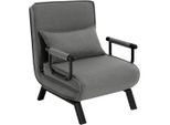 Woltu Schlafsessel, Dunkelgrau, Metall, Rechteckig, 65x78x75 cm, Wohnzimmer, Sessel, Schlafsessel