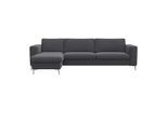 Ecksofa FLEXLUX "Fiore, super Sitzkomfort durch Kaltschaum im Sitz, L-Form", grau (dervit grau), B:262cm H:85cm T:92cm, 100% Polyester, Sofas, Ecksofa, breite Armlehnen, Kaltschaum, Füße Alu