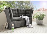Gartenlounge-Bank DESTINY "PALMA", grau (vintage grau), B:152cm H:83cm T:78cm, Polyrattan, Sitzbänke, Gartenlounge-Bank, Aluminium, Polyrattan, 2´er Bank, inkl. Auflagen