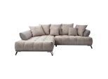 Mid.you , Taupe , Textil , Füllung: Schaumstoffflocken,Schaumstoffflocken , Eckteil, L-Form , 262x184 cm , Stoffauswahl ,