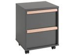 Vipack , Anthrazit , Holzwerkstoff , Buche , massiv , 2 Schublade(n) Schubladen , 48.1x60x44 cm ,