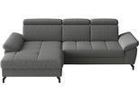 Ecksofa SIT & MORE "Vanity, L-Form, B: 264 cm", grau, B:264cm H:84cm T:181cm, 100% Polyester, Sofas, Ecksofa, Inkl.Sitz-,Kopf-und Armteilverstellung