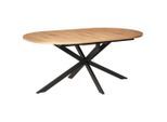 Mid.you Esstisch, Schwarz, Eiche, Metall, Holzwerkstoff, oval, Flachrohr, 100x75x180-220 cm, Bsci, Esszimmer, Tische, Esstische, Esstische oval