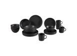 Novel Kombiservice, Schwarz, Keramik, 20-teilig, 350 ml, Lfgb, Essen & Trinken, Geschirr, Geschirr-Sets, Kombiservice