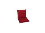 Sesselauflagenset, Kirschrot, Textil, 2-teilig, Uni, Füllung: Schaumstoff, Vlies, 50x7x100 cm, Oeko-Tex® Standard 100, pflegeleicht, hochwertige Qualität, langlebig, für den Außenbereich geeignet, mittels Bändern zu befestigen, Gurtband befestigen, Outdoor-Kissen, Gartenstuhlauflagen, Niedriglehner-Auflagen